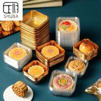 SHUBA 100ชิ้นเกรดอาหารทองดวงจันทร์ฐานรองเค้กบรรจุภัณฑ์ขนมไหว้พระจันทร์กล่องเก็บพัฟกล่องอุปกรณ์งานปาร์ตี้กล่องขนมไหว้พระจันทร์