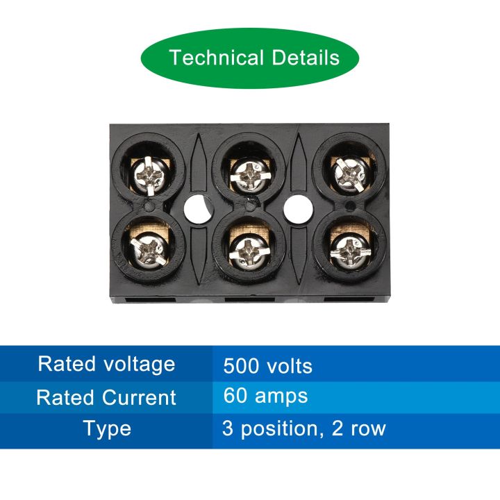 เทอร์มินัลบล็อก500v-60a-3แถวคู่สำหรับการเดินสายไฟตำแหน่งสกรูไฟฟ้าหรือ