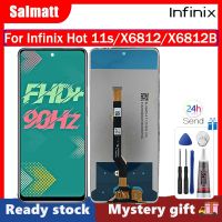 Salmatt หน้าจอเดิมสำหรับ Infinix Hot 11S/X6812/X6812B จอแสดงผล LCD แบบสัมผัสหน้าจอดิจิตอลแทนการประกอบสำหรับ Infinix Hot 11S/X6812/X6812B พร้อมกรอบกลางสำหรับ Infinix Hot 11S X6812B X6812