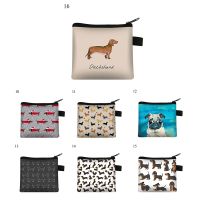 ™ Cartoon Cute Dachshund Dog Storage Pouch Card Bag Zipper Card Holder Coin Bag Purse Key Pouch Portable Waterproof Wallet