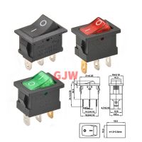 1Pcs KCD1 LED On-Off 3Pin Perahu Mobil Rocker Switch 21x15 Mm 6A/250V 10A/125V AC Hitam Merah Lampu Hijau Siwtch