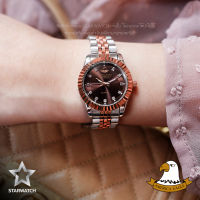 AMERICA EAGLE นาฬิกาข้อมือผู้หญิง สายสแตนเลส รุ่น SW001L - 2KPINKGOLD/BROWNN