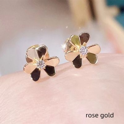 Classic 925 Sterling Silver Clover Stud Earrings Luxury High End Ladies Fashion Brand Jewelry Party Accessories