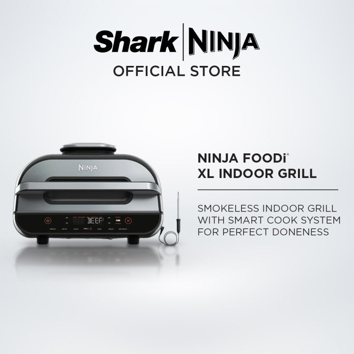 Ninja BG500A Foodi Smart XL 5-in-1 Indoor Grill with 4-Quart Air Fryer,  Roast, Bake, Dehydrate, Broil, and Smart Cook System In Black