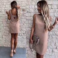 Stylish Backless Dress Women Summer Sundress  Casual Holiday Mini Vestidos Female Sleeveless Work Office Robe Femme