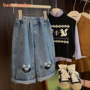 Bear Leader Cute Jeans for Baby Girls Funny Expression Loose Denim Pants
