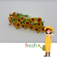 Get Fresh ดอกไม้ดินปั้น 10 ต้น ,ดอกไม้จิ๋ว ,ดอกทานตะวัน,  Miniature Clay Flower , Fake Flower ,  ขนาดวัดด้วยมือประมาณ 2.5 x 6 cm  เกรดสวยงานละเอียด