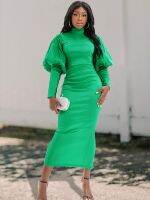 AOMEI-Vestidos พารามัลเฮอร์ Bodycon แมนกาลองกา Lanterna Gola Belebridades Vestidos Eventos Africanos Natal E Aniversário