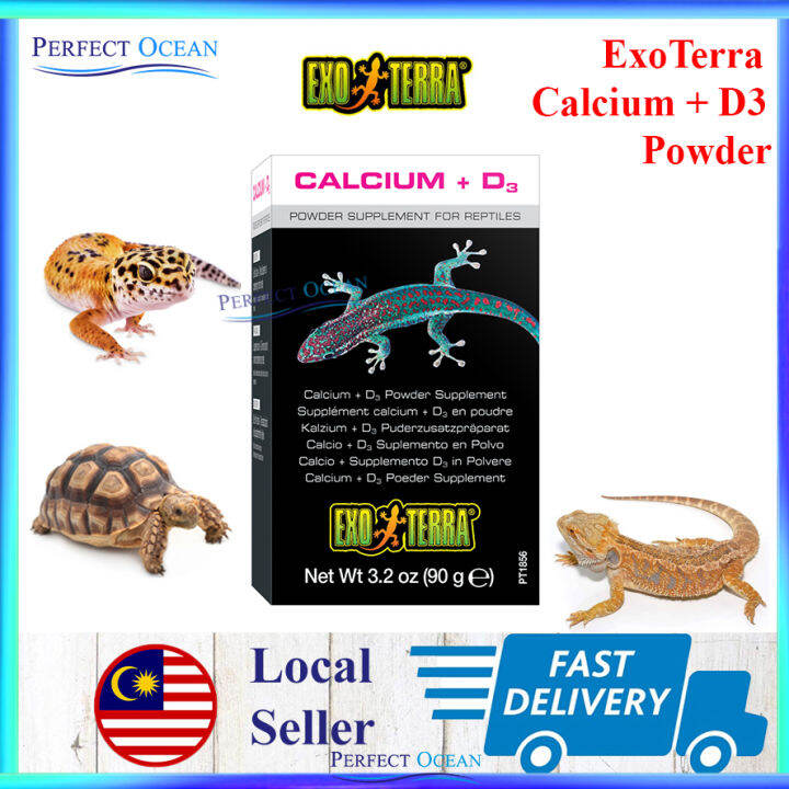 Exo Terra Reptile Calcium + D3 Powder 90gm Tortoise Gecko 🌊READY STOCK🌊 Perfect Ocean Lazada