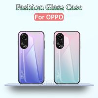 แข็งกันแรงกระแทกแฟชั่นสำหรับ OPPO A78 A58 2023 4G OPPOA78 5G กันกระแทกปลอกโทรศัพท์มือถือ Hp OPPOA58 OPO A 78 58 78A NFC A98 A17กระจกเทมเปอร์ปกหลังที่มีสีสันเคสคู่