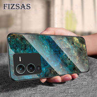 FIVERA เคสเคสโทรศัพท์ VIVO V25 Pro 5G/V27/V27 Pro ด้านหลังกระจกแข็งลายหินอ่อนหรูหรา + กรอบ TPU แบบนุ่มแฟชั่นเคสคู่พร้อมตัวป้องกันกล้องราคาถูก