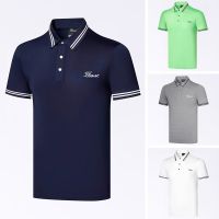 Callaway1 TaylorMade1 Honma PEARLY GATES DESCENTE FootJoy✹ Titleist Summer Golf Clothing Mens Ice Silk Short-Sleeve T-Shirt POLO Shirt Jersey Breathable and Quick-drying เสื้อกอล์ฟผู้ชาย