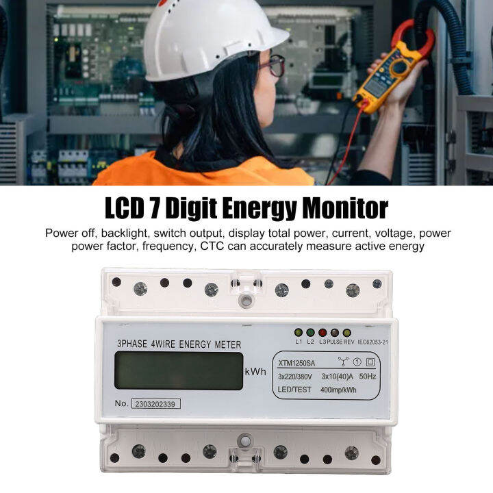 เครื่องวัดพลังงานพลาสติก3x220v-380v-เกรด1การอ้างอิงความถูกต้องของกระแส4สาย3เฟส7เครื่องวัดแอมมิเตอร์โวลต์มิเตอร์ไฟฟ้าแสดงผล-digit-lcd-สำหรับอาคารสำนักงาน