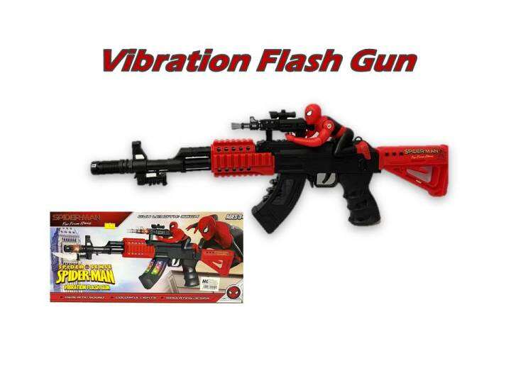 Spiderman Vibration Flash Gun / Toy Gun Lazada