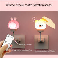 ไฟกลางคืน USB รีโมทคอนโทรล LED โคมไฟสัมผัสหมีกระต่ายการ์ตูนความสว่างสามระดับไฟกลางคืนสำหรับตกแต่งห้องนอนเด็กของขวัญ