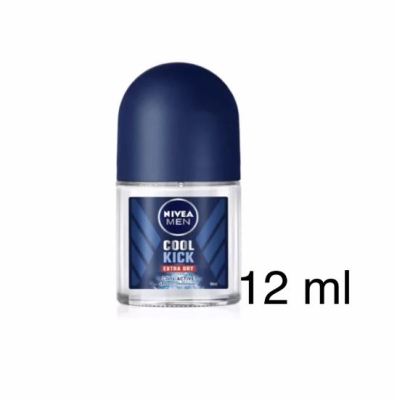 NIVEA Deo Men Cool Kick Roll On 12 ml. นีเวีย ดีโอ เมน คูล คิก โรลออน ระงับกลิ่นกาย สำหรับผู้ชาย 12 มล. (โรลออน ผู้ชาย deodorant) ขนาดพกพา