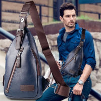 Men fashion PU Leather High Quality trend Sling Chest Bag Travel Casual Cross Body Messenger Shoulder Pack Men Bags