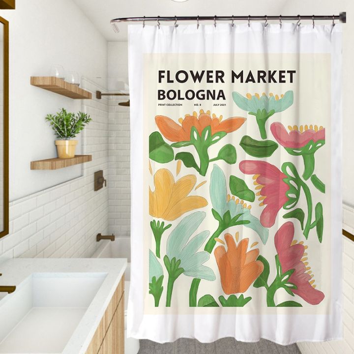 ins-shower-curtain-waterproof-bathroom-curtain-hand-painted-pattern-bath-screenbathing-cover-bathroom-decor