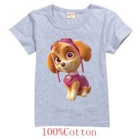 Boys Cartoon PAW PATROL Group Party T Shirt Summer Cotton Tops Tee Children Short Sleeve T Shirts Kids Short Sleeved Clothes Clothing