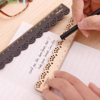 【CC】№  2 pcs/lot Wood straight Rulers oppssed chiban drawing template lace Sewing Ruler office school supplie