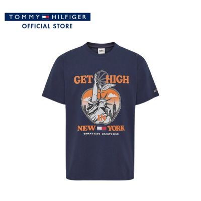 Tommy Hilfiger เสื้อยืดแขนสั้นผู้ชาย รุ่น DM0DM15900 C87 - สีกรมท่า