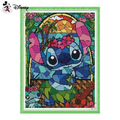 ✤ Disney Lilo Stitch Full Embroidery Cross Stitch Kits Canvas Cartoon Pattern Design Print On Canvas Childrens Room Decor