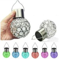 Outdoor Solar Water Proof Hollow Ball Light / Home Holiday Party Colorful LED Small Hanging Ball Lamp / Courtyard Garden Landscape Decoration Small Lantern