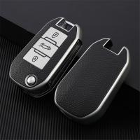 ♀ TPU Leather Car Key Case Remote Flip Protector Cover For Peugeot 208 GTI 308 SW 508 3008 4008 5008 Car Key Shell Skin