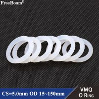 10 Buah VMQ O Cincin Segel Paking CS 5Mm OD 15 150Mm Karet Silikon Terisolasi Mesin Cuci Tahan Air Bentuk Bulat Putih Nontoxi