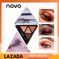 อายแชโดว์ Novo Soft Eyeshadow Lasting Makeup พาเลททาตา 4 ช่อง รูปทรงสามเหลี่ยม สีสวยหรู