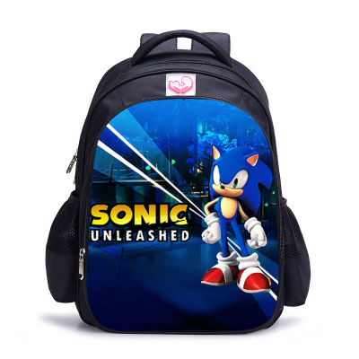 TOP☆Cartoon Sonic Bag for Kids Boys Girls Backpack Lightweight Sonic the Hedgehog School bag Blue Blur Bag pack birthday gift for children