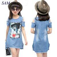 【jeansame dress】ชุดเด็ก ForDenimSummer Dollshort Sleeve ChildDenim T-Shirts