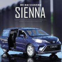 Diecast ของเล่นสำหรับเด็ก Sienna MPV ขนาดเล็ก1:24โมเดลรถอัลลอยของขวัญสำหรับเด็กดึงกลับรถโลหะของเล่นคริสต์มาส