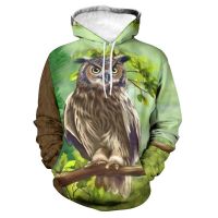 Sudadera holgada con estampado de pájaros y animales para hombre y mujer, ropa de calle masculina de talla grande, estilo Hip Hop, Otoño e Invierno