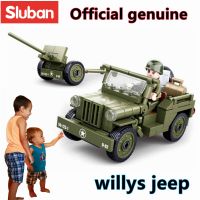 Sluban บล็อกของเล่นสงครามโลกครั้งที่สองกองทัพ Wilys รถจี๊ป 143 อิฐ B0853 บริษัท ก่อสร้างทางทหารกับแบรนด์ชั้นนำ