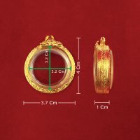 จี้กรอบพระ กรอบจตุคามเล็ก กรอบพระตลับ ทองไมครอน ขนาดกรอบ 3.7 x 4 x 1 cm ไม่กันน้ำ แถมฟรี!! ห่วงใส่สร้อย และยางรองอัด