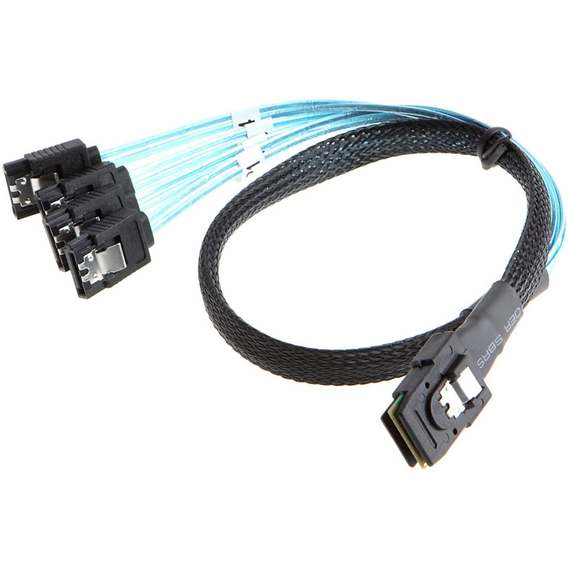 Mini SAS 36 Pin SFF-8087 Male to 4-SATA 7 Pin Female Cable Multi-Lane Mini SAS Host Internal Cable to Target HDD Hard Drive Splitter Cable 