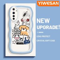 YIWESAN เคสสำหรับ Realme 6 6S Narzo เคสการ์ตูนน่ารักลูกสุนัขแมวดีไซน์ใหม่ขอบคลื่นนุ่มเคสมือถือกันกระแทกแบบใสโปร่งใสลายกล้องถ่ายรูปเรียบง่ายอ่อนโยนฝาครอบป้องกัน