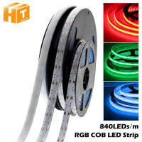 Rgb Cob Led การเชื่อมต่ออินเทอร์เน็ต840 Led 10มม. DC12V 24V Ketumpatan Tinggi Fleksibel IP67 Kalis Air Super Kecerahan 5 Mlot