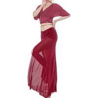 【YD】 Womens Belly Costume Set Adult with Skirt Arabic Practice Outfit Clothing.