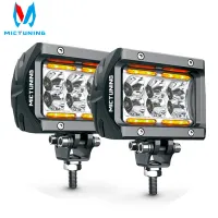 Mictuning Car Led Work Light Bar ไม่ จำกัด - GO K1 4 "18W ไฟ LED น้ำท่วมด้วยแสงสีเหลืองอำพันสำหรับรถจี๊ป ATV SUV รถบรรทุกเรือ