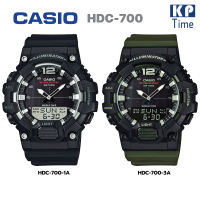 Casio แบตเตอรี่ 10 ปี สองระบบเข็มดิจิตอล นาฬิกาข้อมือผู้ชาย สายเรซิน รุ่น HDC-700 ของแท้ประกันศูนย์ CMG