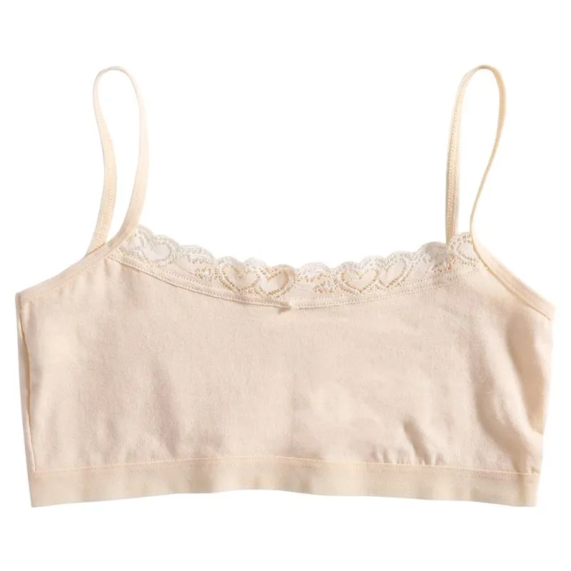 Breathable Cotton Shirt Piece Training Bra With Lace Vest For