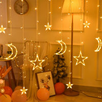 Fairy Lights 110V 220V LED Star Moon Christmas Garland Curtain String Light Outdoor Indoor for Home Wedding Party New Year Decor