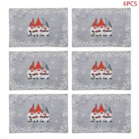 6ชิ้นคำพังเพยสวีเดน Tomte สำหรับตุ๊กตาคริสต์มาส Placemats ตารางเสื่อทนความร้อนครัว Tablemats