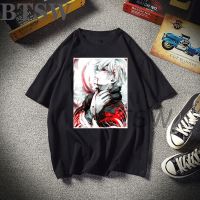 Funny Anime Print Oversized Men Shirts Hip-Hop Cotton T-Shirt O-Neck Summer Tokyo Ghoul Manga Japan Tshirt Fashion Male Clothing