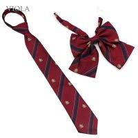 Red College Style Royal Plaid Ladies Bowtie Zip Tie Men Women School Girl Lady Cosplay Uniform Butterfly Formal Suit Accessories