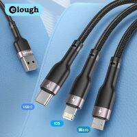 ELOUGH 3A Cable 3 in 1 Charging Cable For iPhone Android Type-c Mobile Phone Usb One Dragging Three Data Cable 1.8M