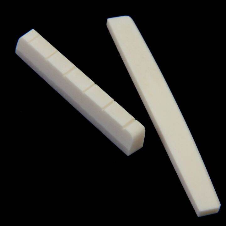 2-sets-of-4pcs-classical-guitar-slotted-saddles-nuts-bone-musical-instrument-parts-beige