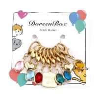 ◄ 1 Set ( 9 PCs/Set) Alloy Birthstone Knitting Stitch Markers Crochet Latch For DIY Craft Marker Kits Needle Clip Knitting Tools